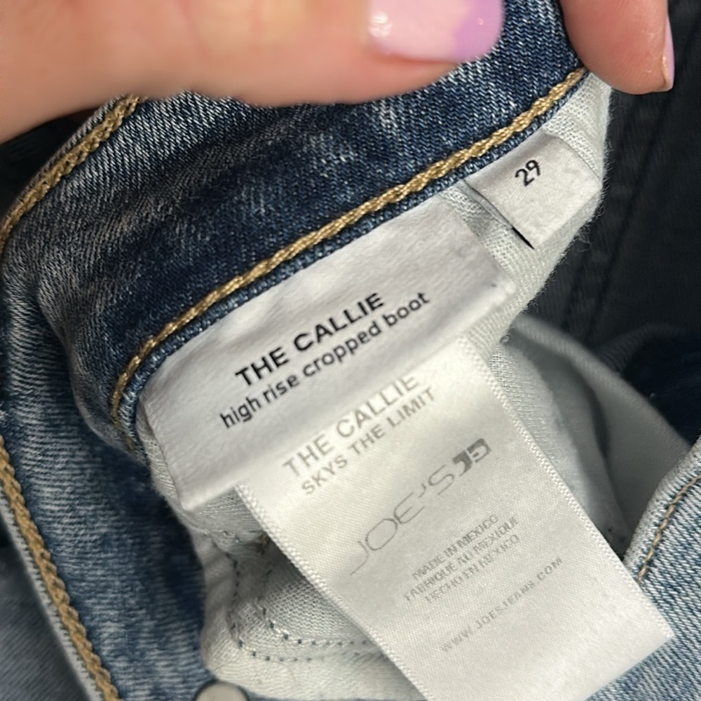 Joe's Jeans Callie Boot-Cut Crop hi rise Jeans Skys the limit wash Size 29 EUC - Picture 10 of 10